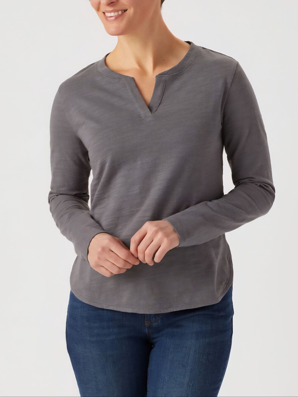 Duluth Trading Co Women's Slow with the Flow Long Sleeve Shirt Size M Gray